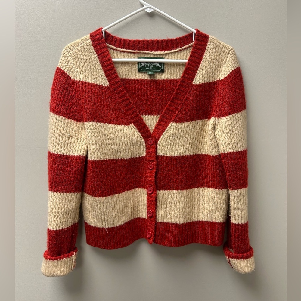 American Eagle Women’s Red‎ & Tan Knit Cardigan